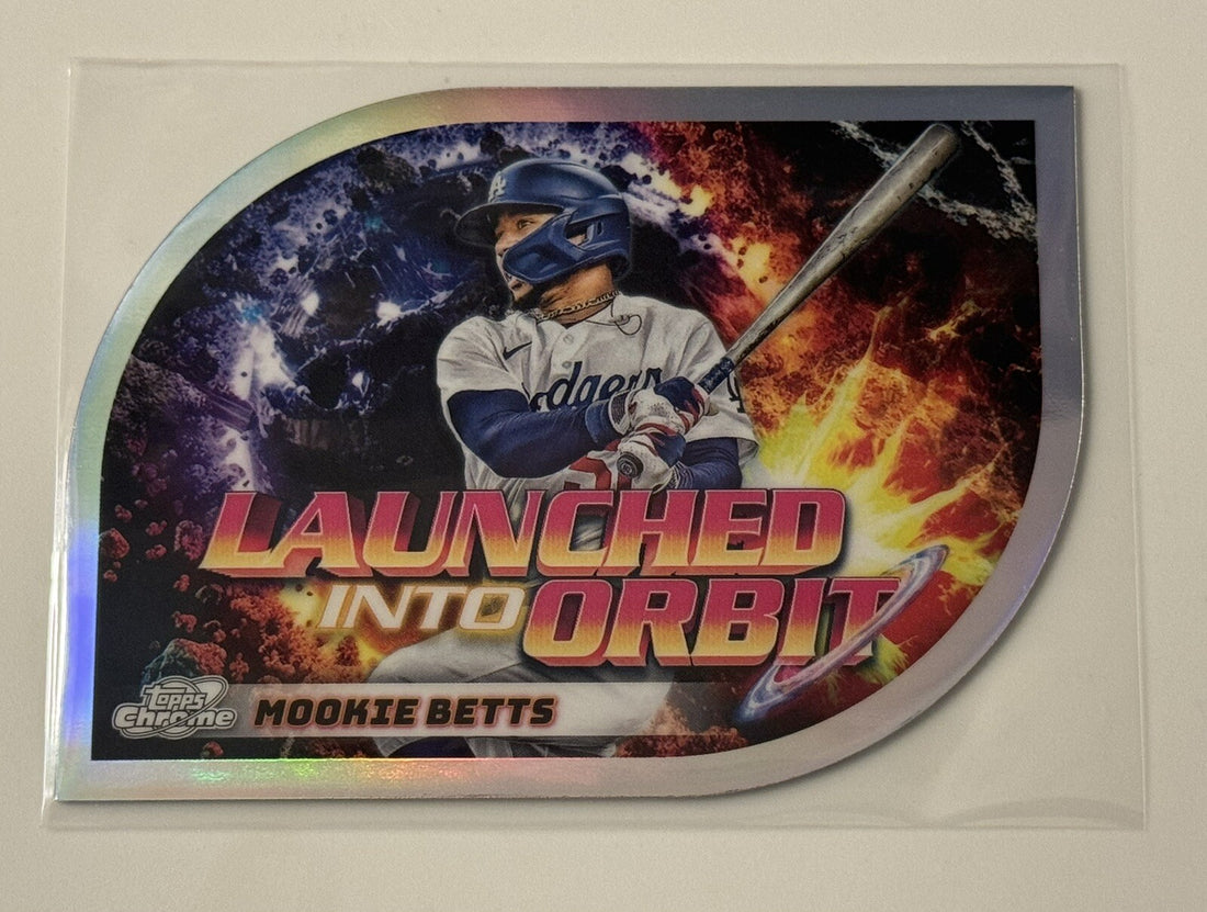 2024 Topps Chrome Cosmic Mookie Betts* Die Cut Launched Into Orbit Refractor #21