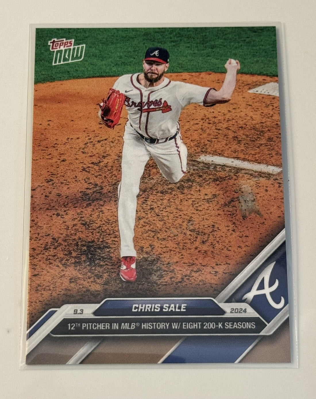 Chris Sale MLB Atlanta Braves 2024 Topps Now #639 12th In History 8 200k Seasons