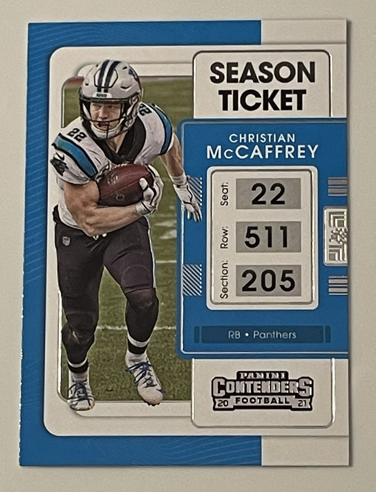 Christian McCaffrey 2021 Contenders Football Season Ticket NFL Card #15 Panthers