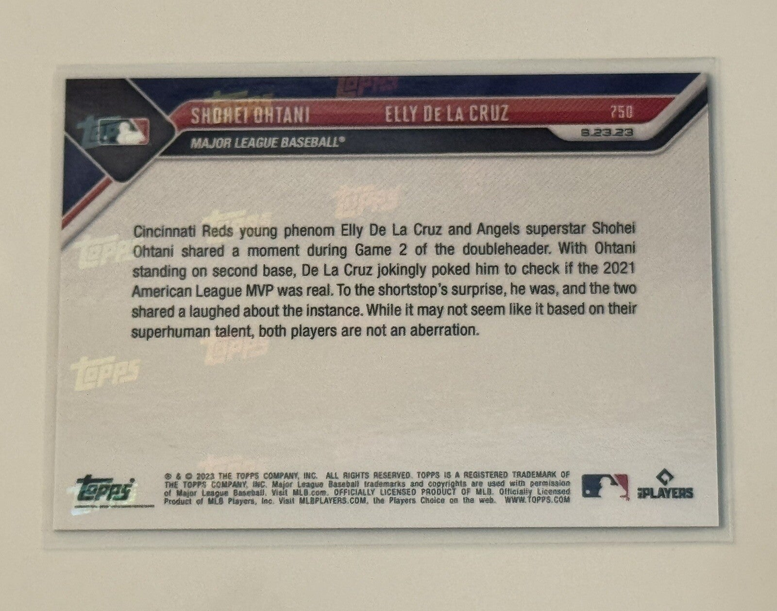 Iconic Elly De La Cruz / Shohei Ohtani Together! 2023 MLB TOPPS NOW® - Card 750