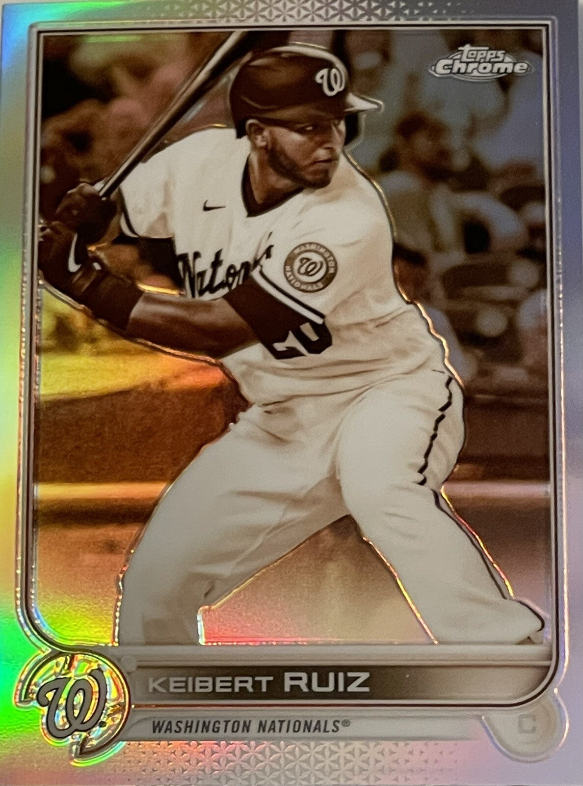 2022 Topps Chrome Keibert Ruiz Washington Nationals Negative Refractor Card #218