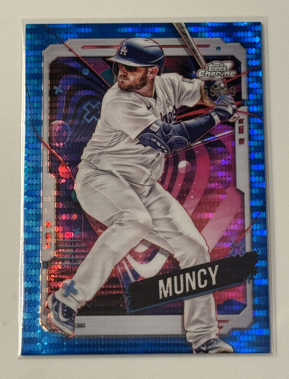 67/99 COLOR MATCH! 2024 Topps Chrome Cosmic Max Muncy BLUE Refractor Dodgers MLB