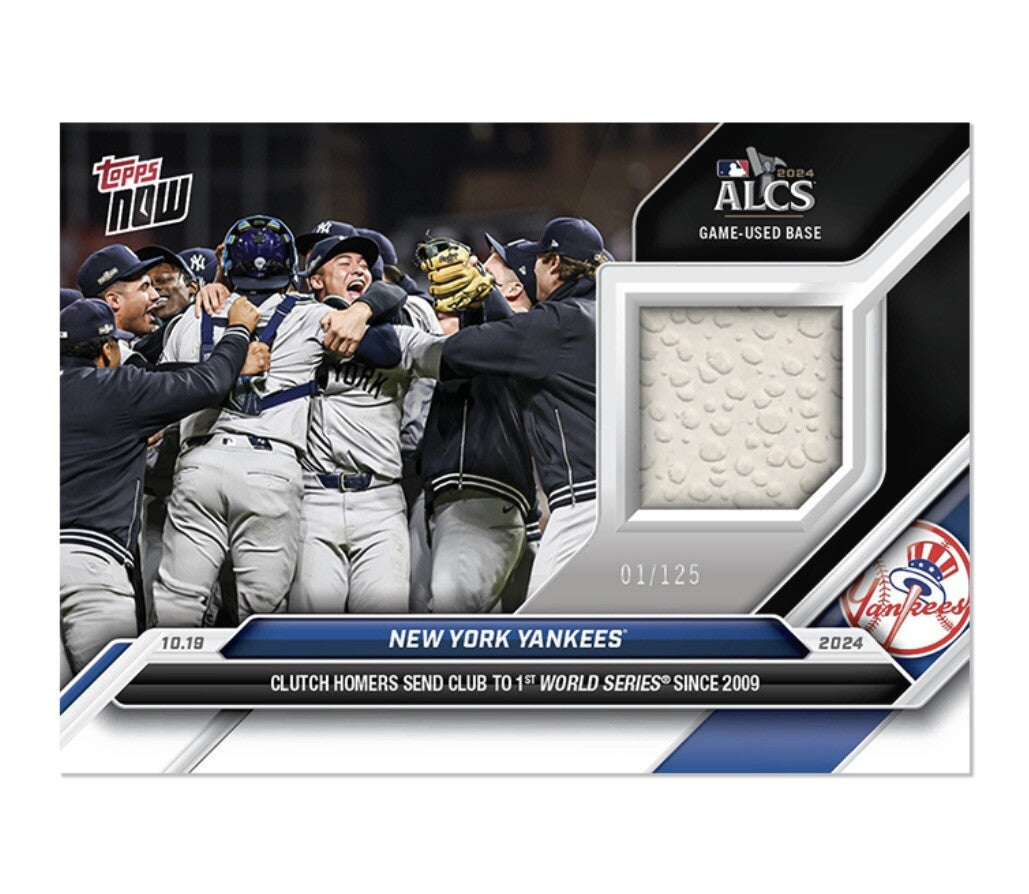 ALCS NY Yankees* GAME USED BASE RELIC # to 125 OR LOWER* 2024 MLB Topps NOW #856