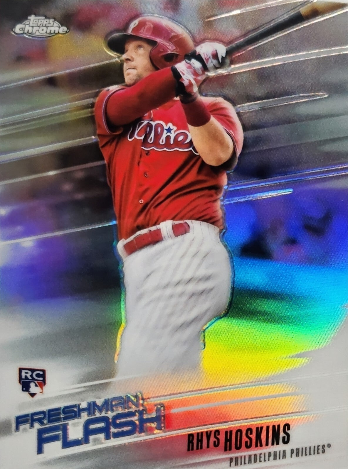 2018 Topps Chrome Rhys Hoskins RC Freshman Flash Refractor FF-2 MLB JUST PULLED!
