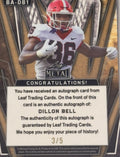 3/5* Dillon Bell RC Auto 2024 Leaf Metal UGA BULLDOGS Card #BA-DB1 - SEC Champs!