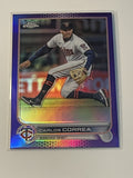 2023 Topps Chrome Carlos Correa Purple Refractor Card #USC98 MLB Minnesota Twins