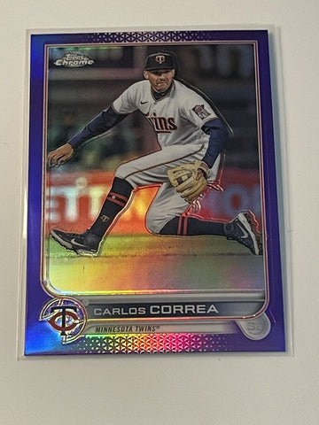 2023 Topps Chrome Carlos Correa Purple Refractor Card #USC98 MLB Minnesota Twins