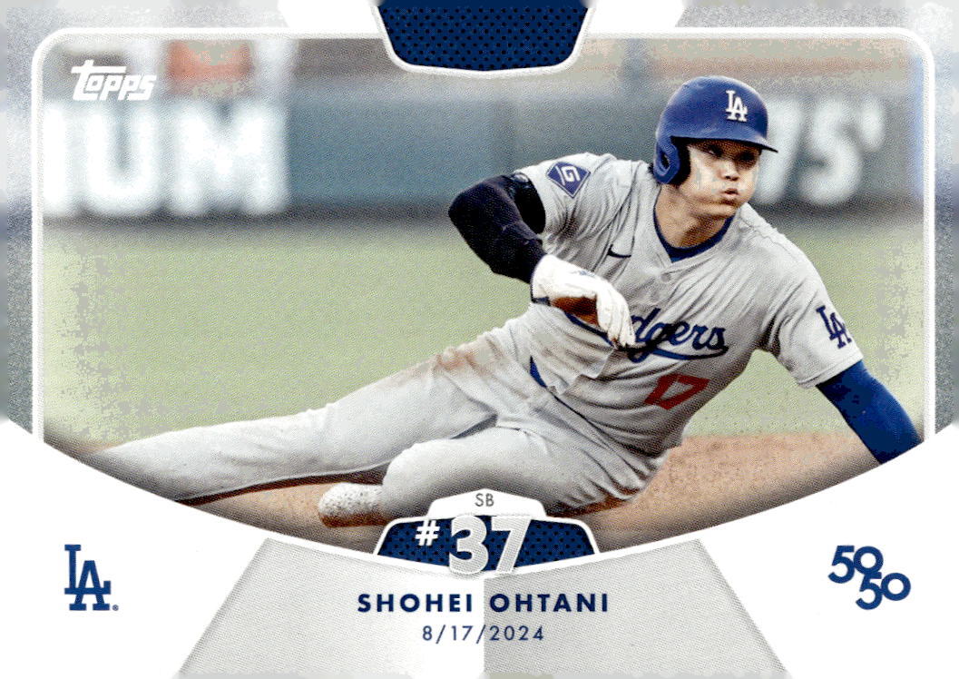 50/50 LIMITED EDITION! Shohei Ohtani MLB LA Dodgers 2024 TOPPS NOW Season #SB 37