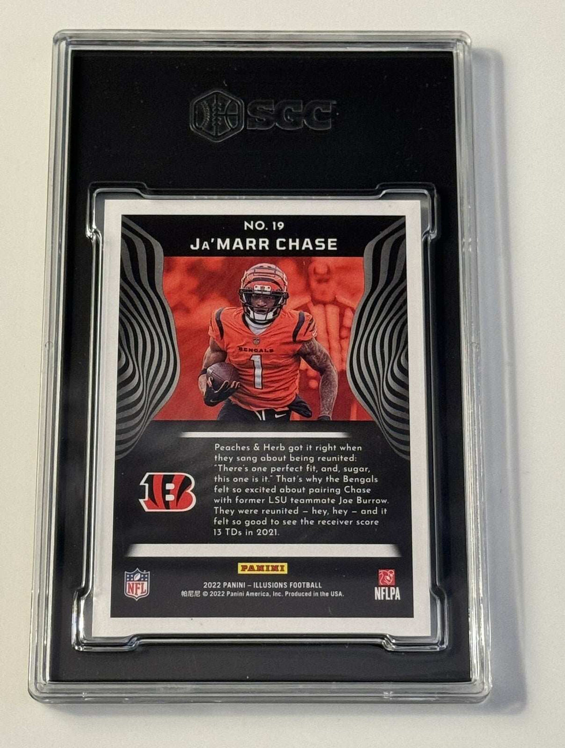 Ja'Marr Chase 2022 Panini Illusions graded football card Cincinnati Bengals SGC 9.5