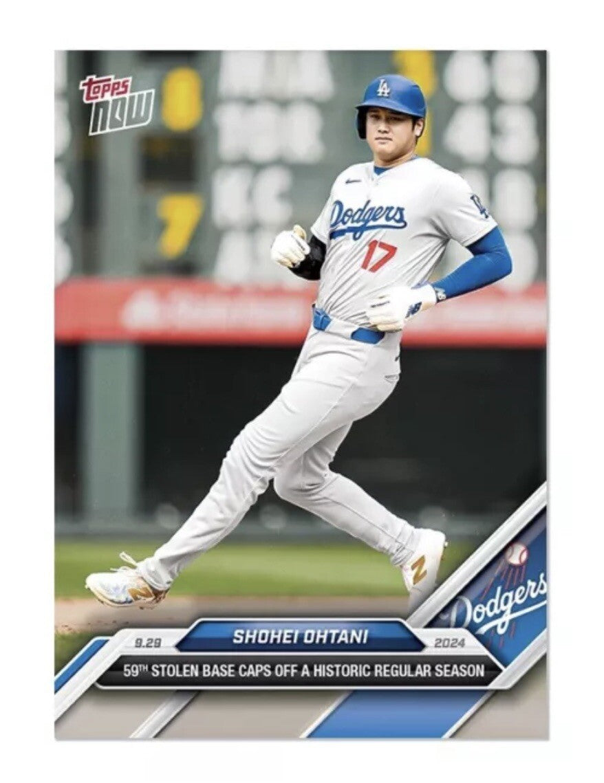 Shohei Ohtani* - 59th Stolen Base SB - 2024 MLB Topps NOW LA Dodgers - Card 779*