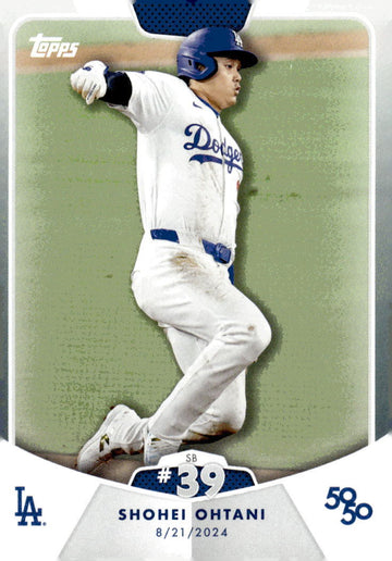 50/50 LIMITED EDITION! Shohei Ohtani MLB LA Dodgers 2024 TOPPS NOW Season #SB 39
