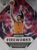 CADE CUNNINGHAM FIREWORKS ROOKIE RC!!! 2021-22 PANINI PRIZM DRAFT PICKS