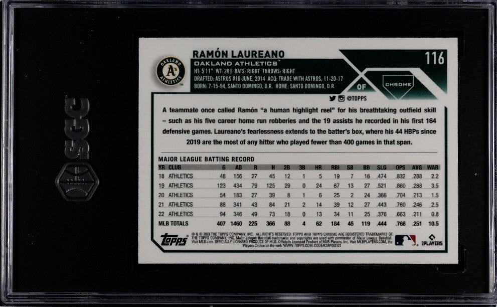 2023 Topps Chrome Ramon Laureano Oakland Athletics MLB Baseball Card 116 SGC 9.5
