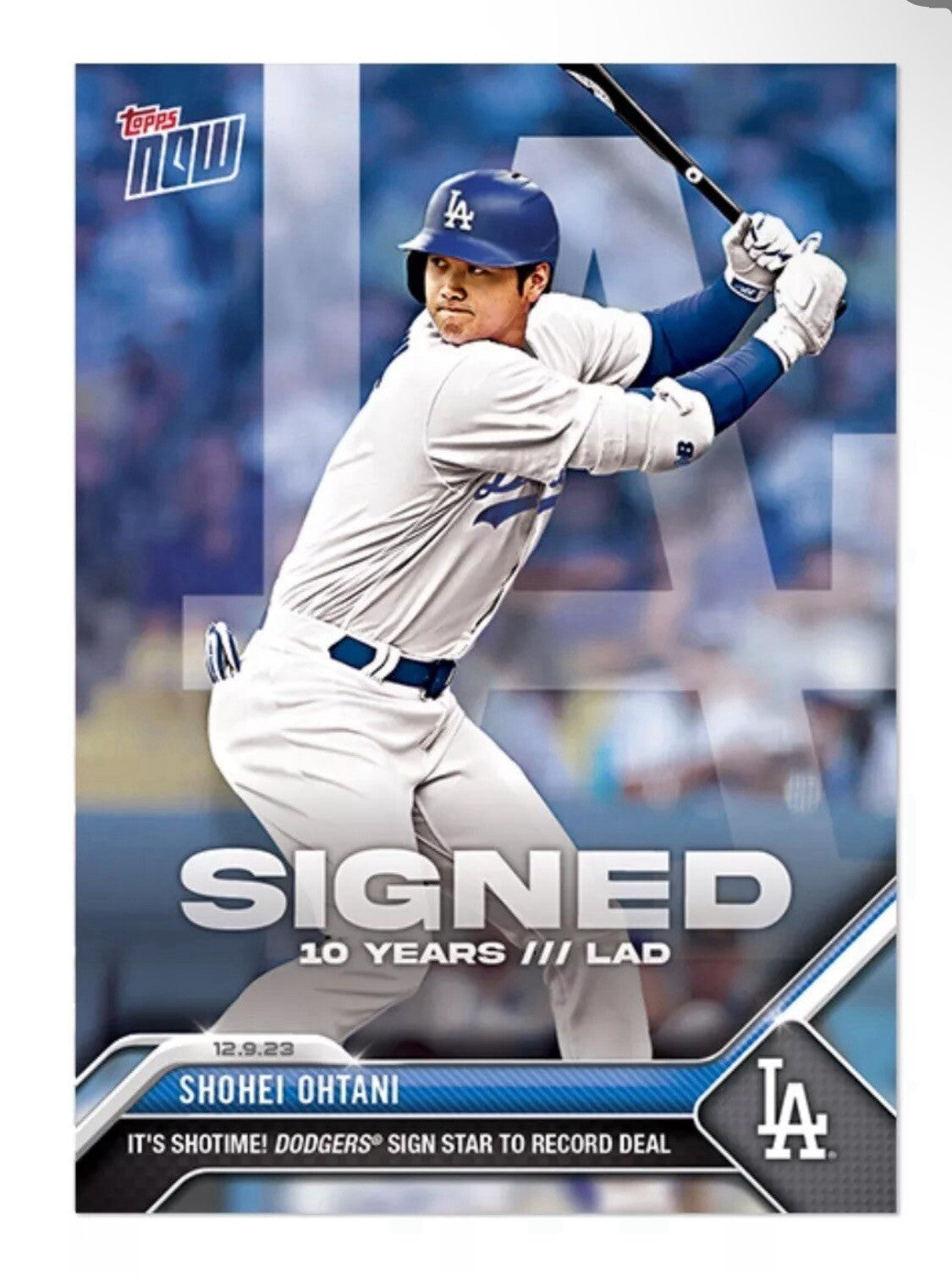 Shohei Ohtani - FIRST LA Dodgers Card! - MLB 2023 TOPPS NOW #OS21 - WS Champion!