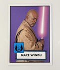 Mace Windu 2023 Topps 1952 TBT Star Wars trading card with purple background and lightsaber