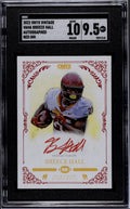 /25* 2022 Onyx Vintage Breece Hall On Card Red Ink Auto SP vAHA NFL Jets SGC 9.5