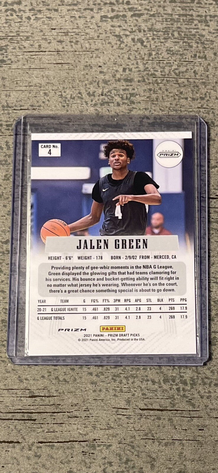 2021-22 Panini Prizm Draft Picks Flashback Jalen Green #4  RC