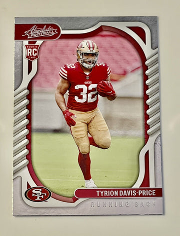 Tyrion Davis-Price - 2022 Panini Absolute #126 RC - NFL San Francisco 49ers Card