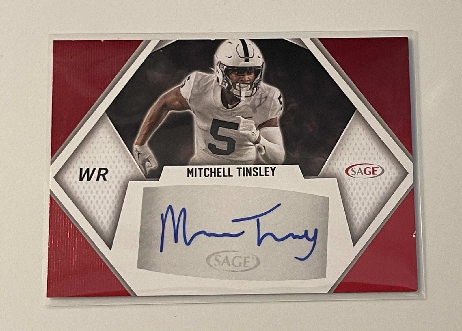 2023 Sage High Series Mitchell Tinsley Sage RC Auto Card #A-MT - NCAA Penn State