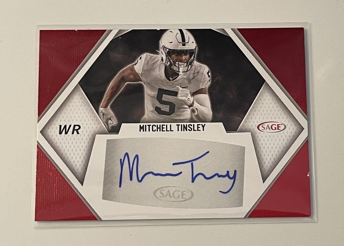 2023 Sage High Series Mitchell Tinsley Sage RC Auto Card #A-MT - NCAA Penn State
