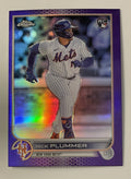 2022 Topps Chrome Update Nick Plummer Purple Refractor RC #USC39 NY Mets MINT!