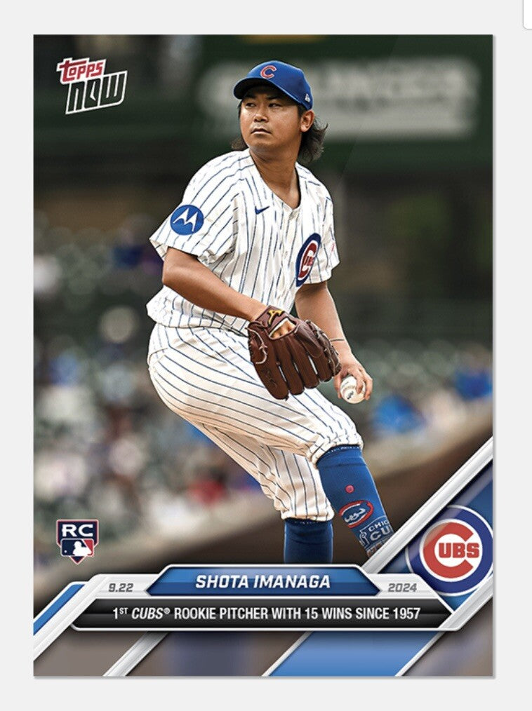 Shota Imanaga RC* 1st Rookie Cub W/15 Wins 2024 MLB TOPPS NOW Card 740 - IN HAND