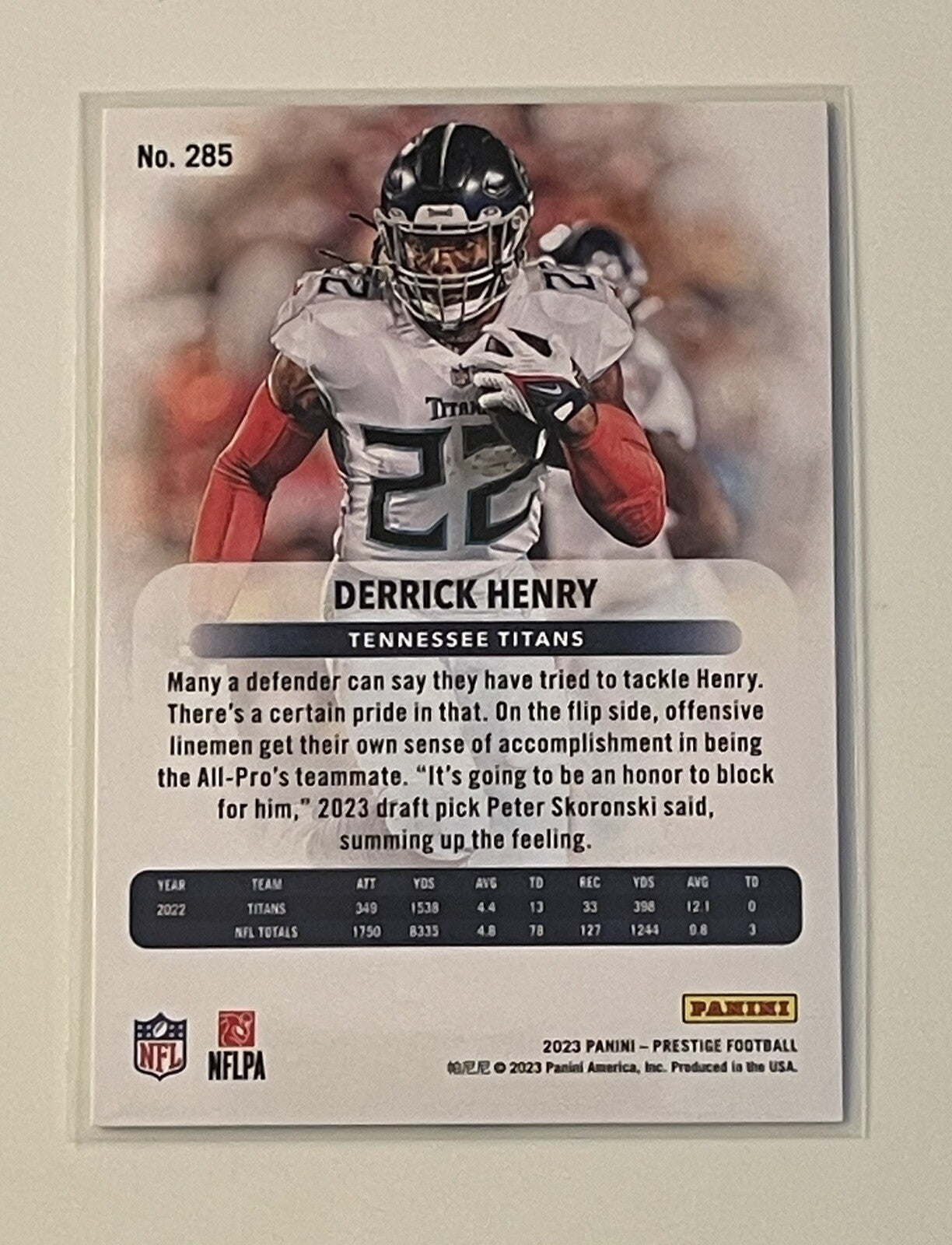 2023 Panini Prestige Derrick Henry NFL Tennessee Titans AFC - Football Card 285