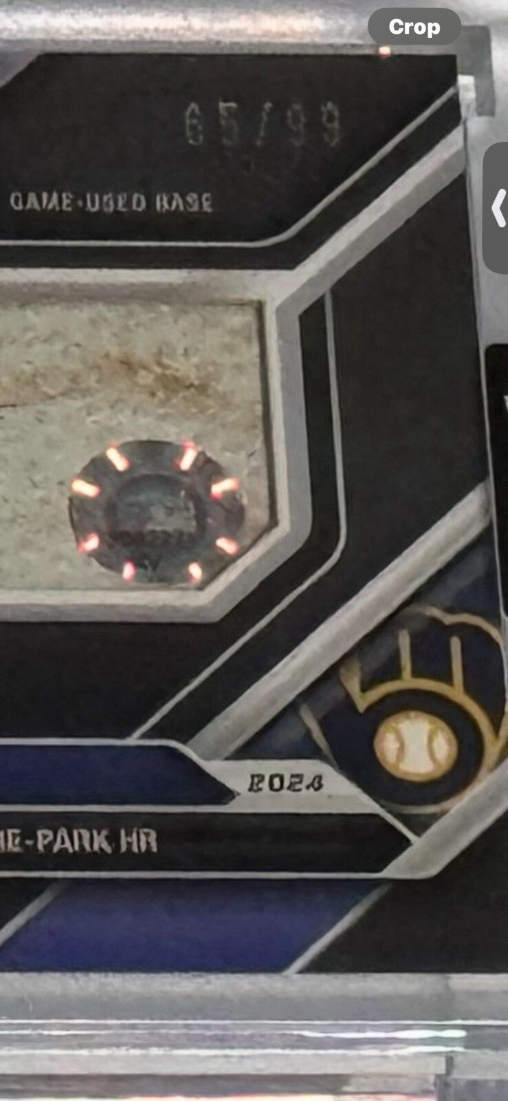 65/99 Jackson Chourio RC GAME USED Base Relic - MLB Brewers 2024 TOPPS NOW #349B