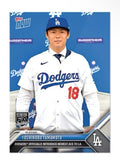 2023 MLB Topps NOW YOSHINOBU YAMAMOTO RC LA Dodgers Press conference Card #OS-25