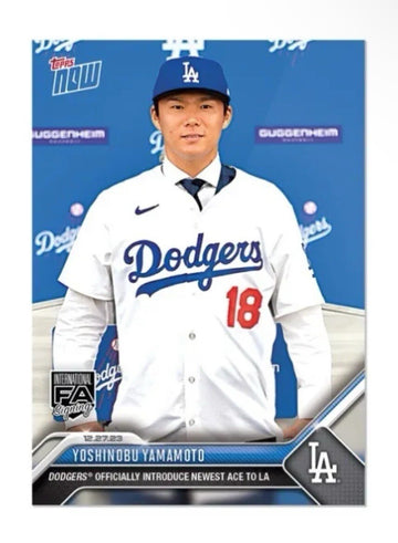 2023 MLB Topps NOW YOSHINOBU YAMAMOTO RC LA Dodgers Press conference Card #OS-25