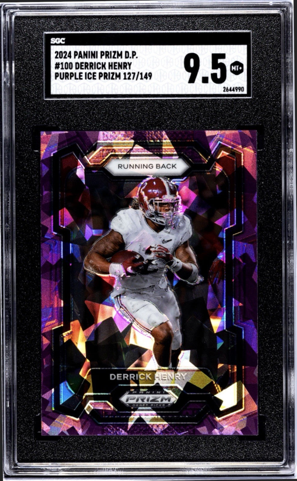 127/149 2024 Panini Prizm Derrick Henry Purple Ice Ravens/Tide Card #108 SGC 9.5