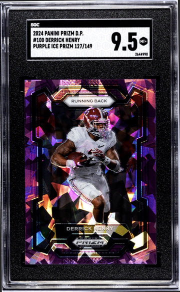 127/149 2024 Panini Prizm Derrick Henry Purple Ice Ravens/Tide Card #108 SGC 9.5