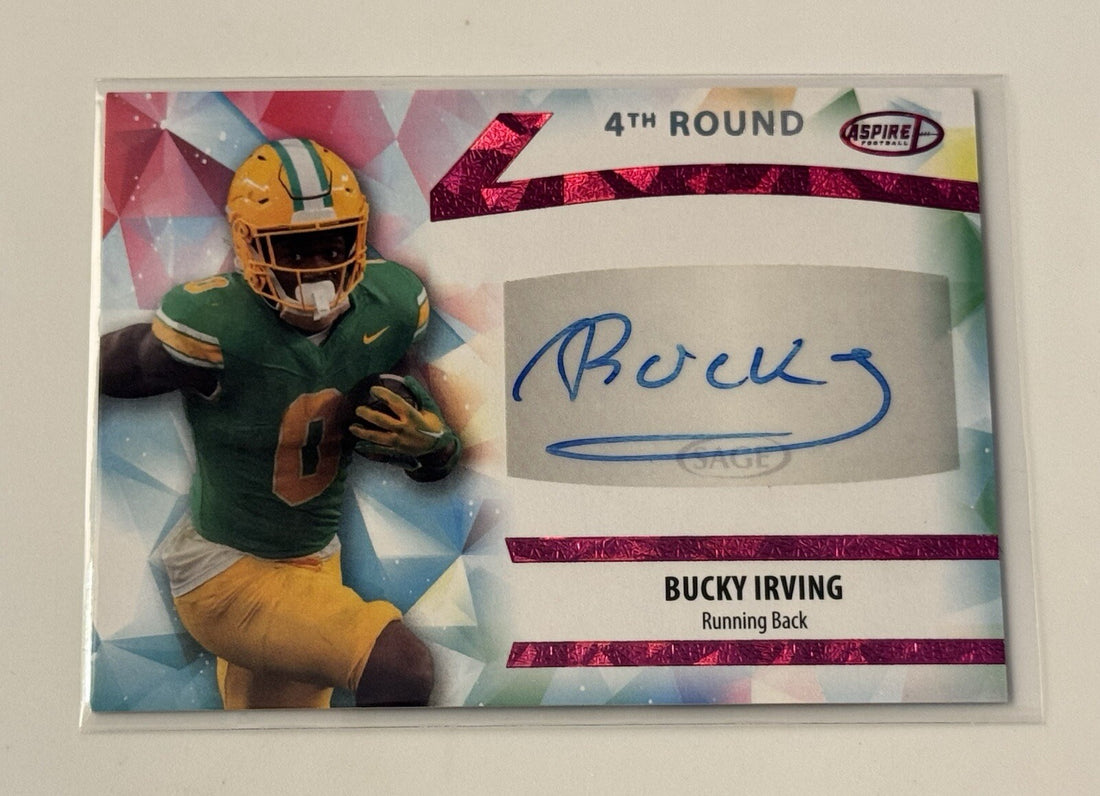2024-SAGE ASPIRE-BUCKY IRVING RC* Auto FOIL ROOKIE Card ASP- BI - OREGON-TB Bucs