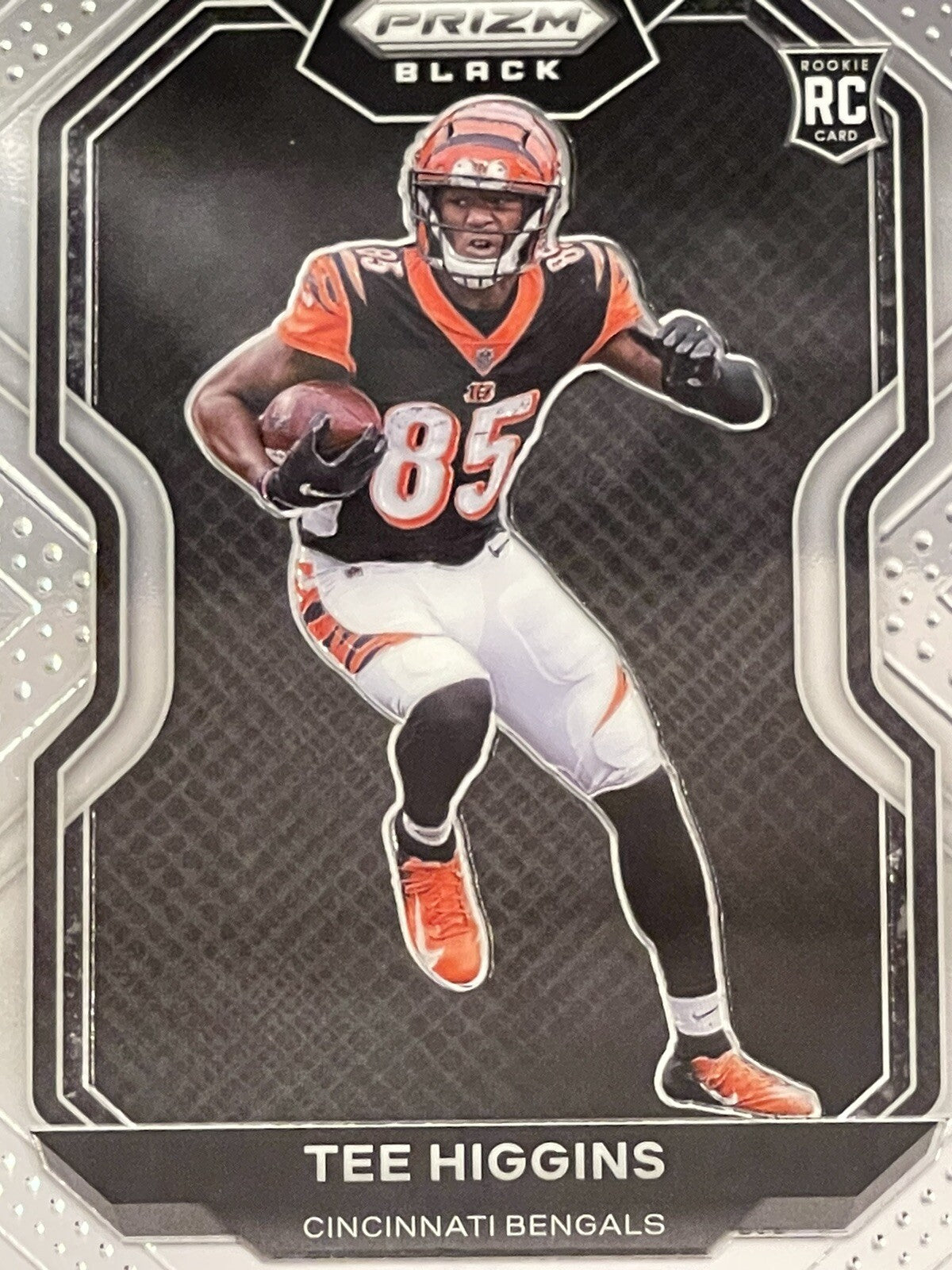 2020 Panini Chronicles Prizm Black: Tee Higgins RC (#PB-10) Silver Prizm