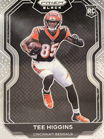 2020 Panini Chronicles Prizm Black: Tee Higgins RC (#PB-10) Silver Prizm