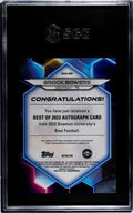 2023 Bowman U Best Of 23 Brock Bowers RC Autograph Refractor UGA Bulldogs SGC 10