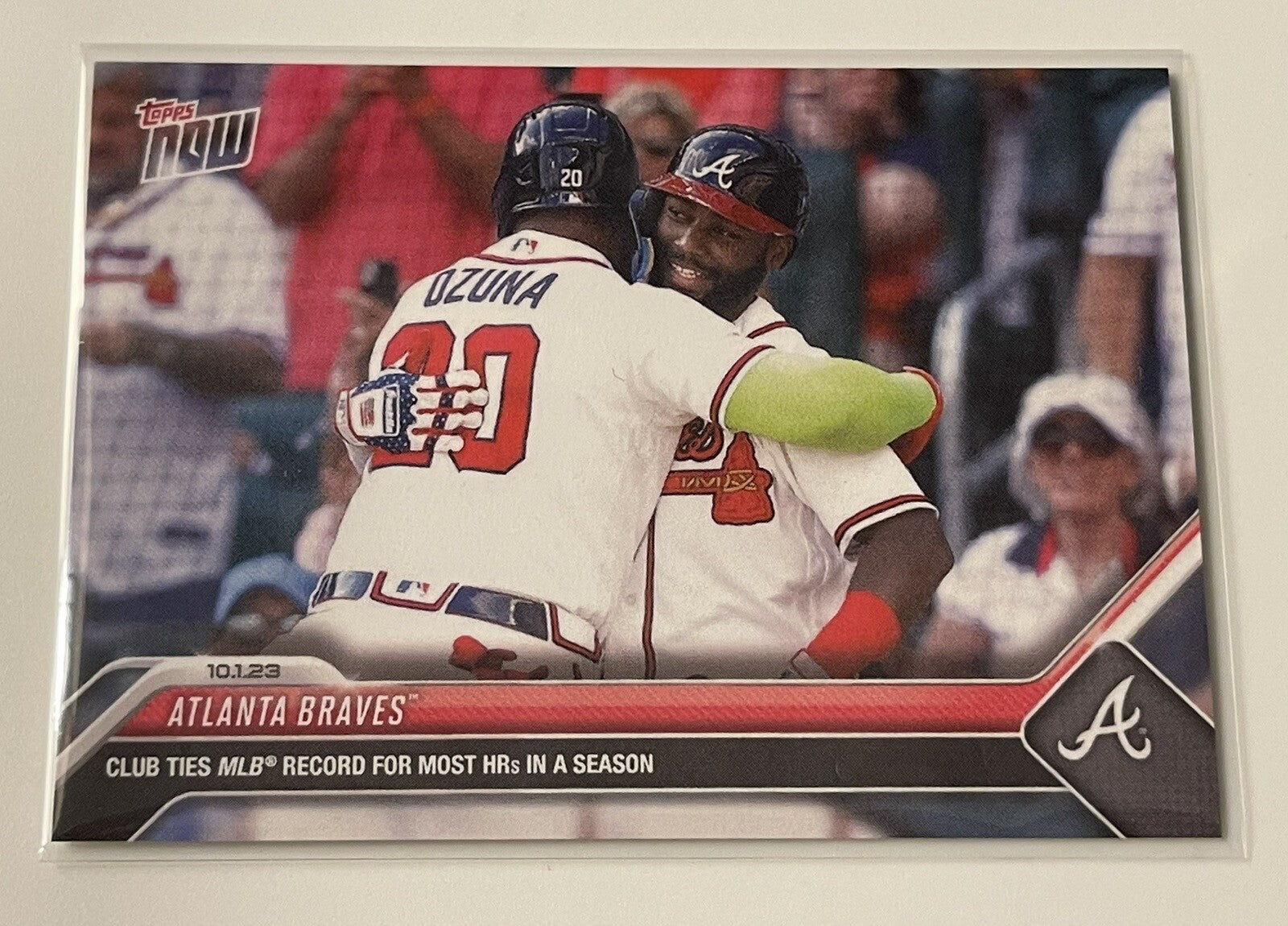 Atlanta Braves Ties HR Record 2023 MLB Atlanta Braves TOPPS NOW 306 HR Card 956