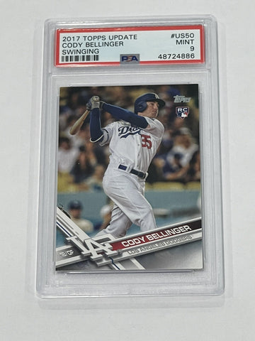 2017 Topps Update Cody Bellinger RC* Swinging #US50 PSA 9* MLB LA - Rookie Card*