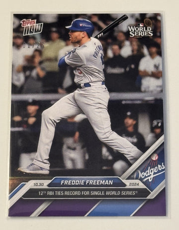 1/25* Freddie Freeman 12 RBIs 2024 MLB Topps NOW Dodgers World Series 880 READY!