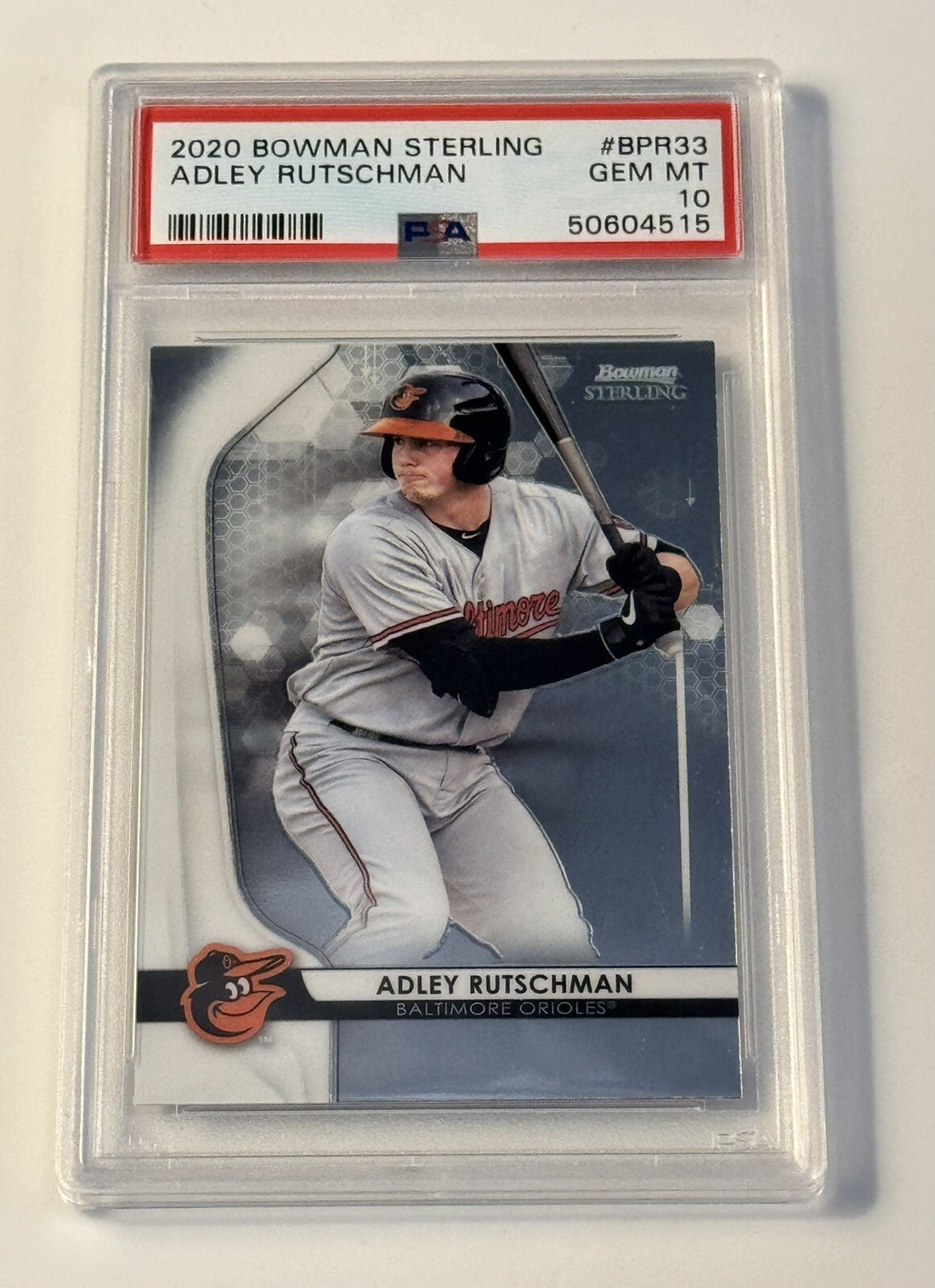 Adley Rutschman RC 2023 Bowman Sterling MLB Orioles Rookie Card #BSR-33 - PSA 10