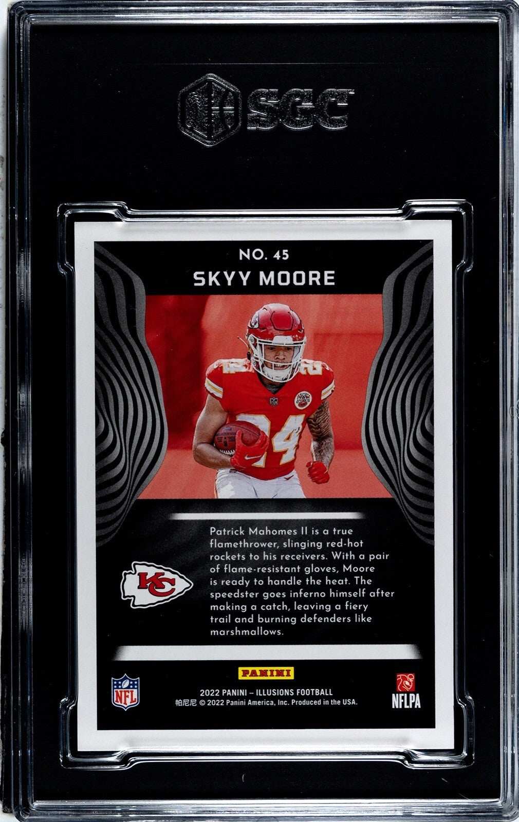 Skyy Moore 2022 Panini Illusions RC graded 9.5 football card Kansas City Chiefs