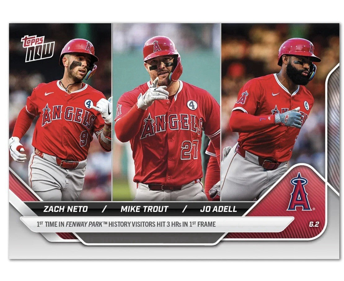 2025 MLB Topps Now NETO/MIKE TROUT/ADELL LA Angels #249 Back/Back/Back HR Fenway