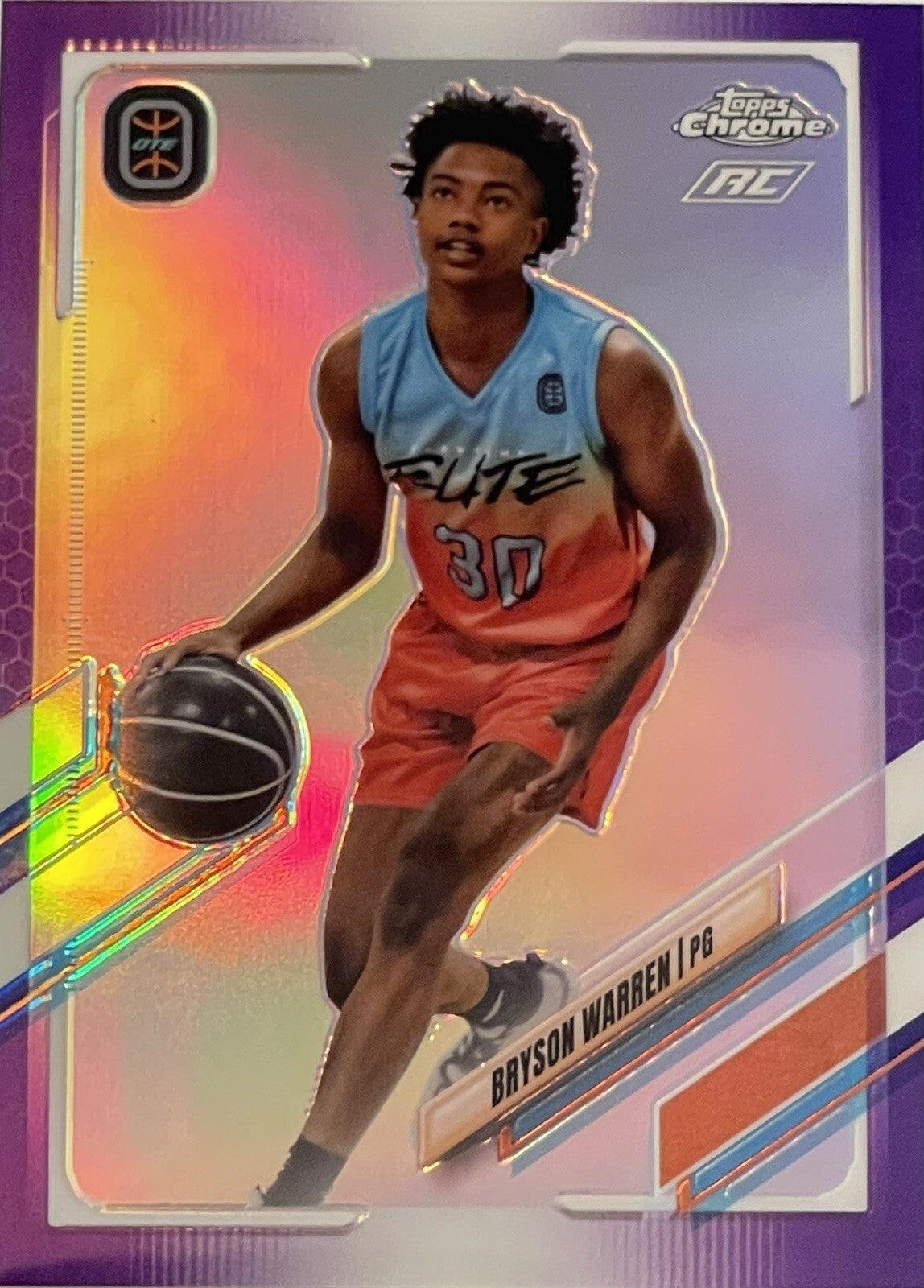 Bryson Warren* RC* -25/299 2021-22 Topps Chrome OTE #87 Rookie Purple Refractor*
