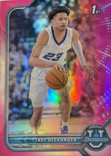 2022 1st Bowman University Basketball Chrome Trey Alexander Pink 🔥 Creighton U