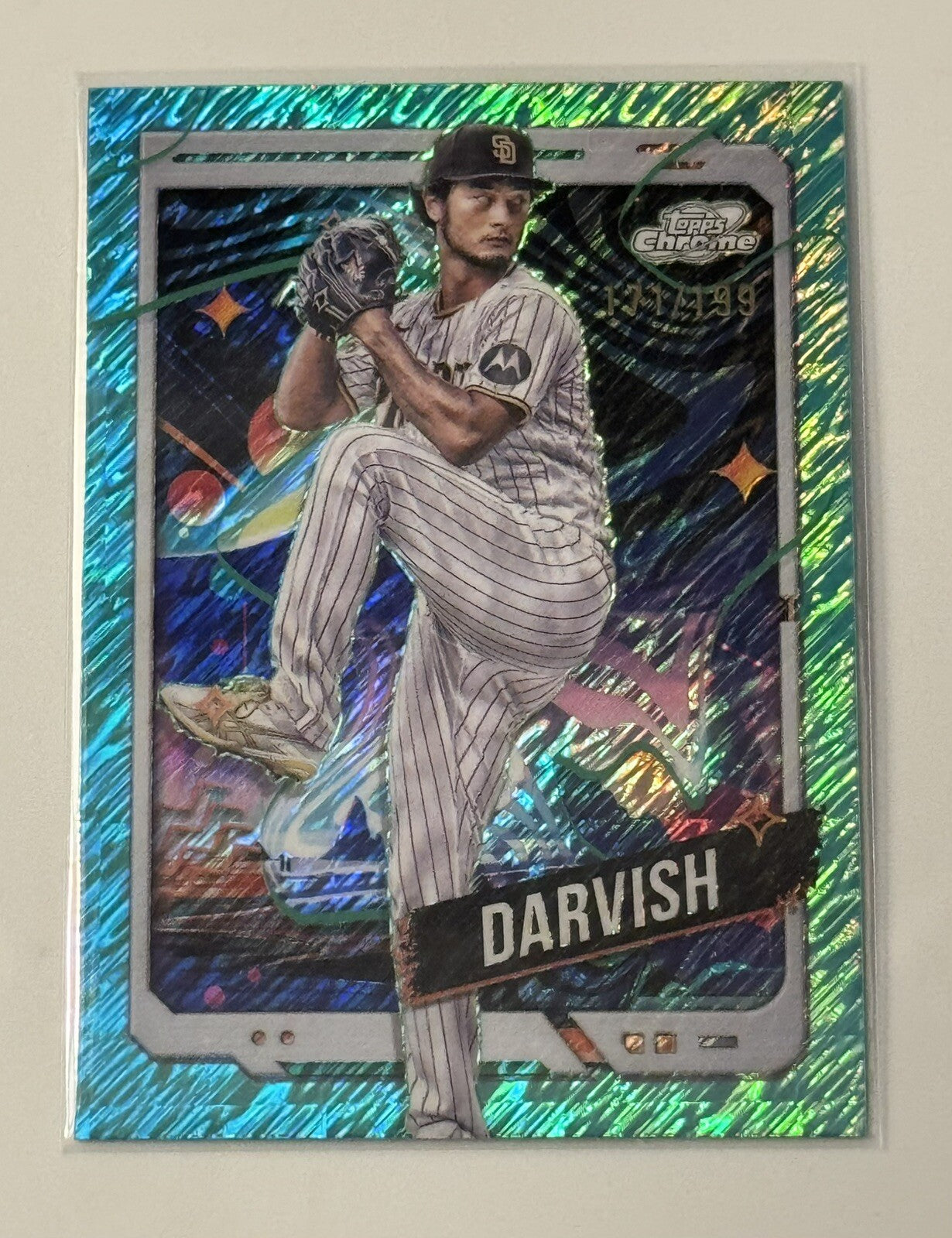 171/199 2024 Topps Chrome Cosmic Yu Darvish Purple Nebula Refractor* Padres #170