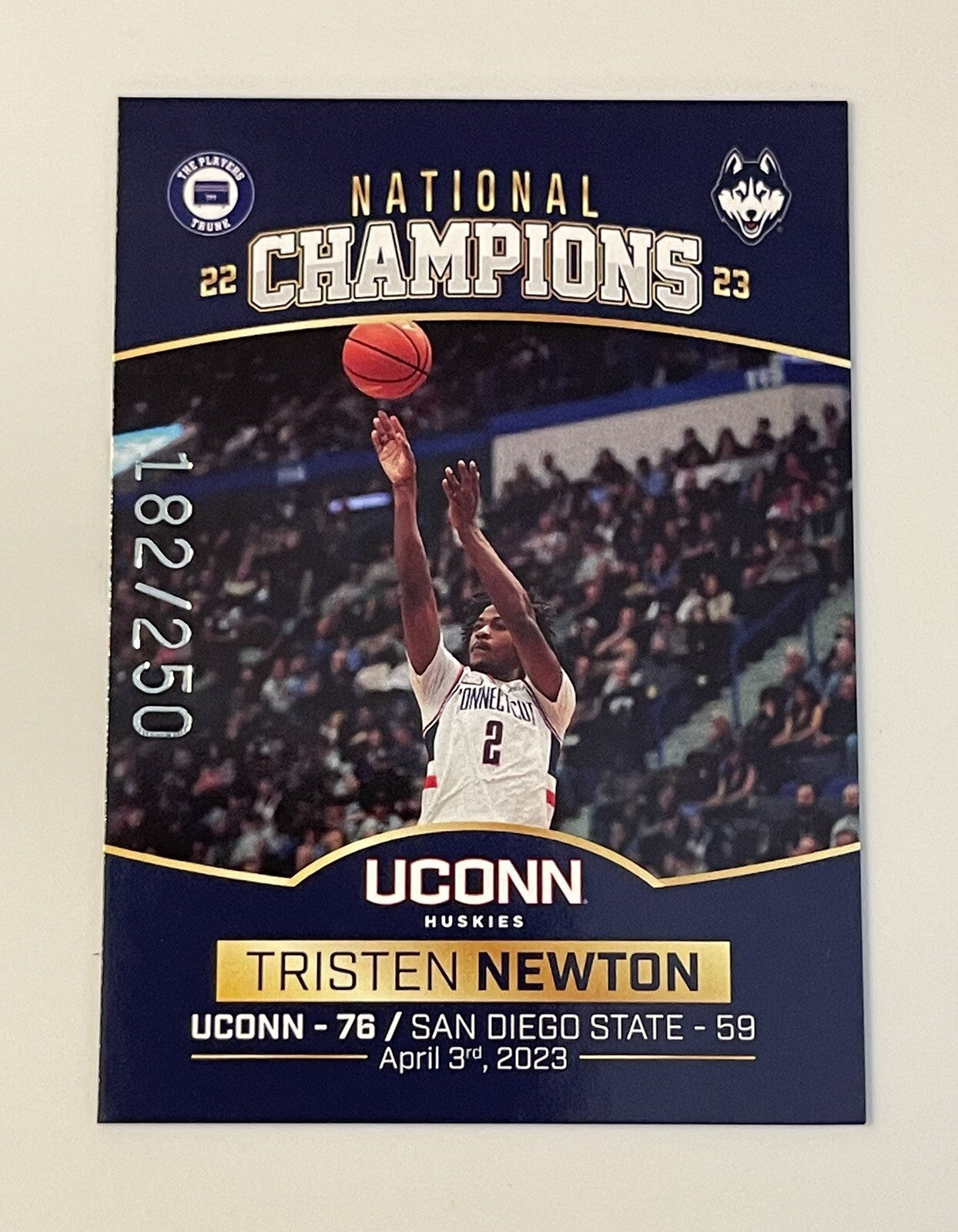 Tristen Newton* RC* 182/250* 2022 Campus Collection Players Trunk UCONN Huskies*