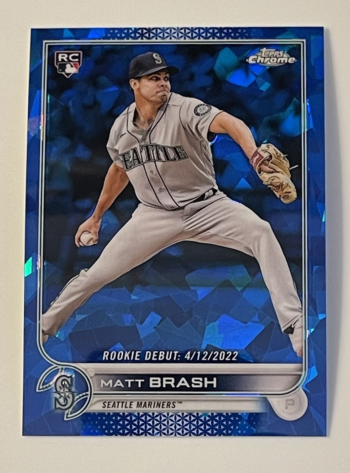 2022 Topps Chrome Update Sapphire Matt Brash Rookie Debut RC Card US274 Mariners