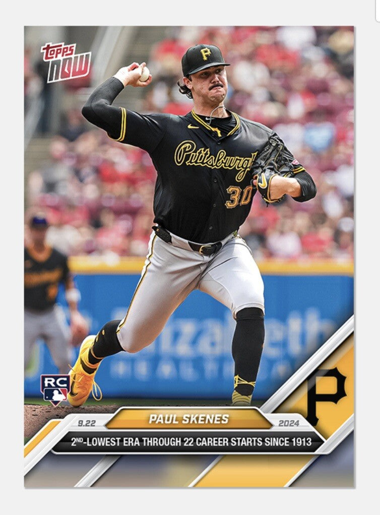 Paul Skenes RC 2ND-LOWEST ERA /22 CAREER STARTS/ 1913 2024 MLB Topps NOW IN HAND