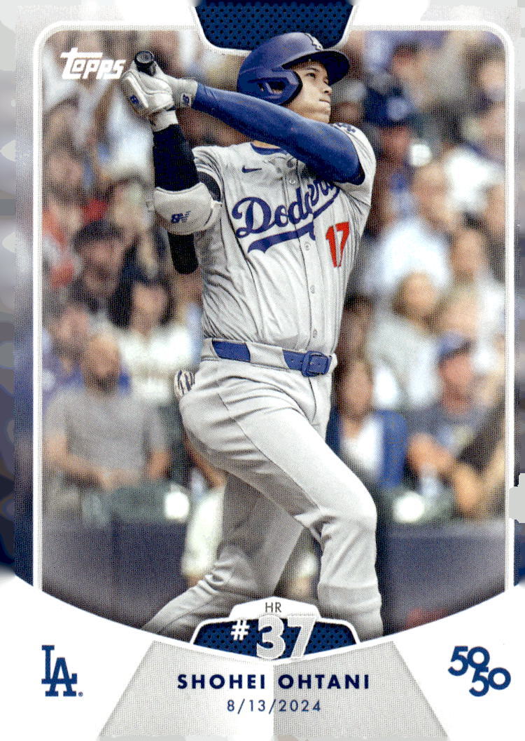 50/50 LIMITED EDITION! Shohei Ohtani MLB LA Dodgers 2024 TOPPS NOW Season #HR 37