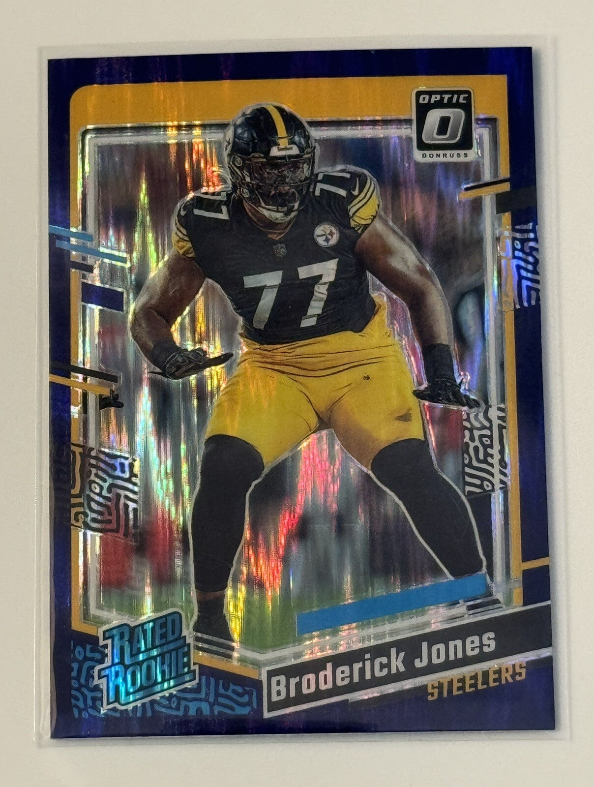 2023 Donruss Optic Broderick Jones Rated RC Gold* Hyper NFL Steelers Rookie #285